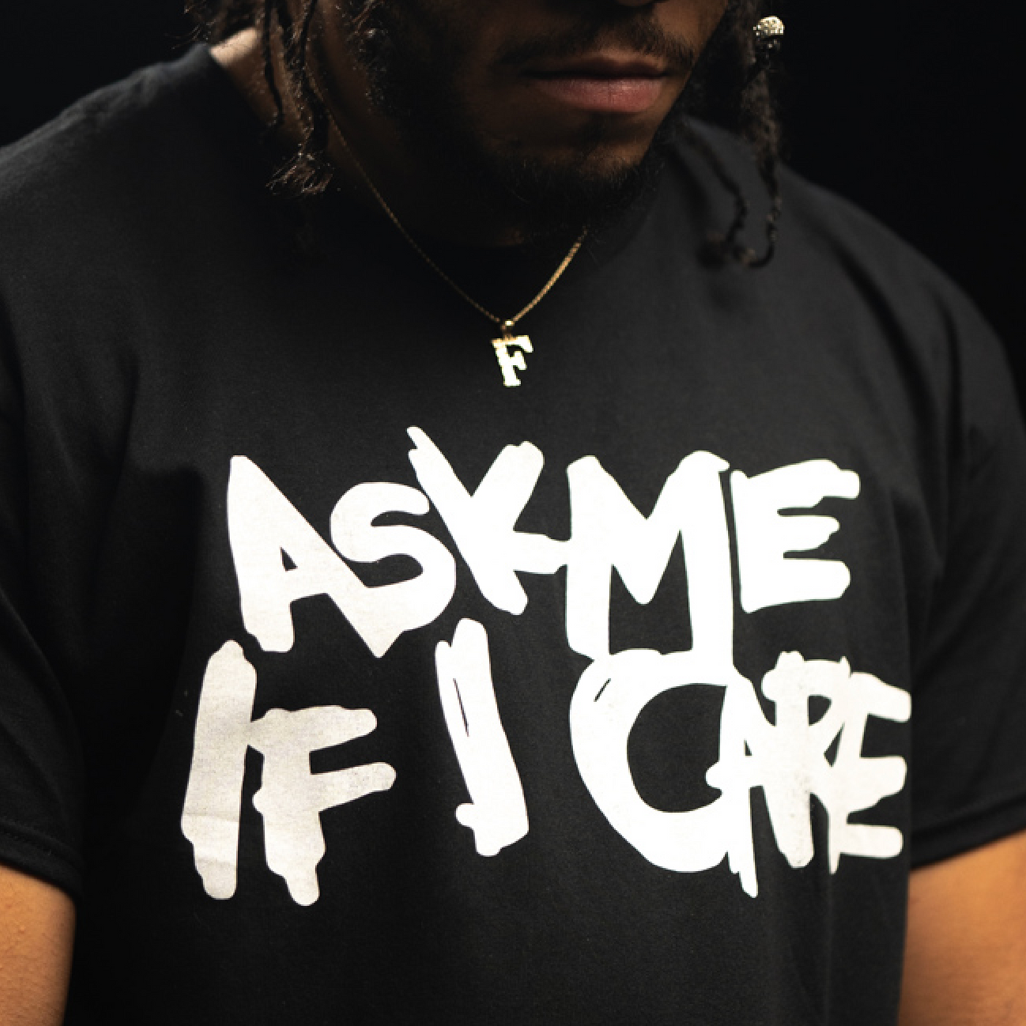 Ask Me If I Care Tee (Midnight Black)