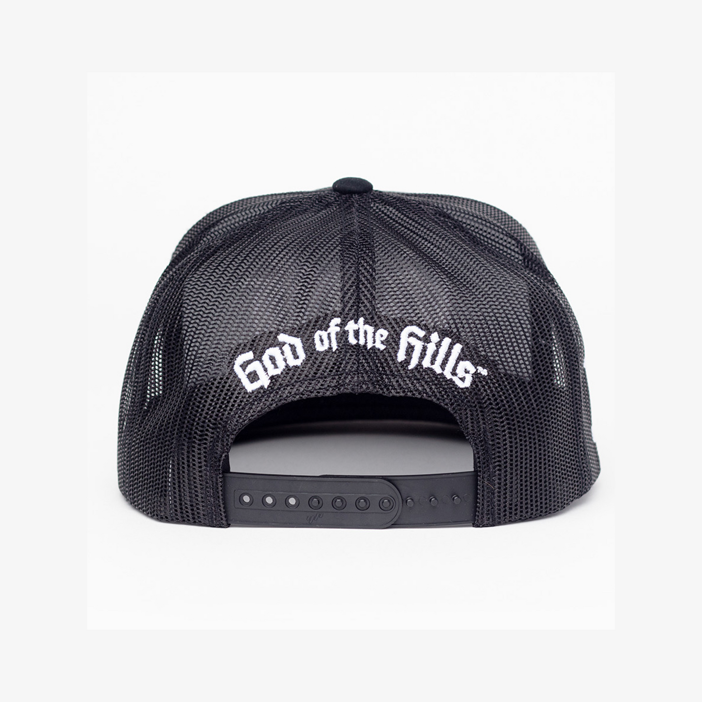 God of the Hills Black Trucker Hat