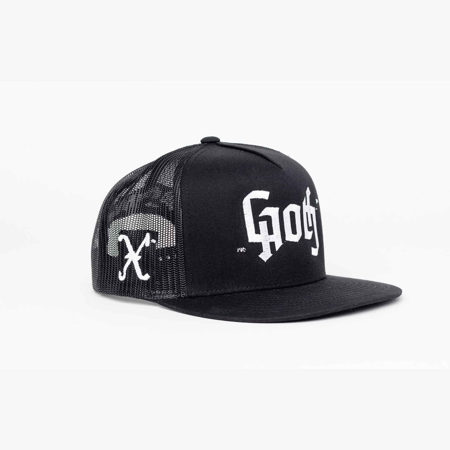 God of the Hills Black Trucker Hat